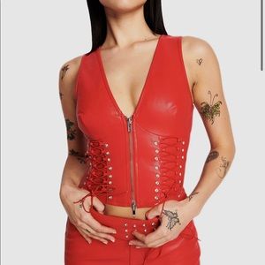 I am gia Chandra top Red PU